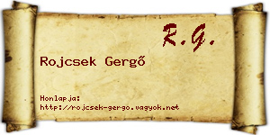 Rojcsek Gergő névjegykártya